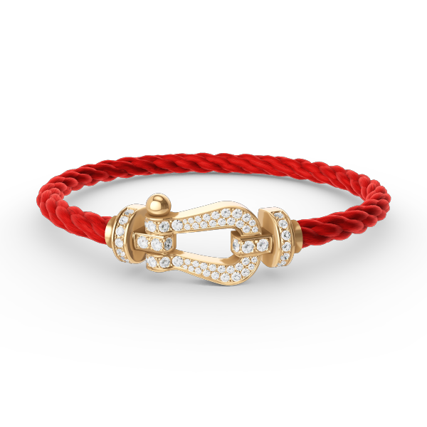 [Kleeblatt Schmuck]FORCE GROSSES HUFEISEN VOLL BESETZTES DIAMANTARMREIF GOLD