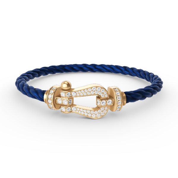 [Kleeblatt Schmuck]FORCE GROSSES HUFEISEN VOLL BESETZTES DIAMANTARMREIF GOLD