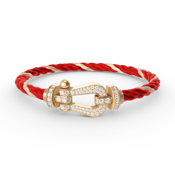 [Kleeblatt Schmuck]FORCE GROSSES HUFEISEN VOLL BESETZTES DIAMANTARMREIF GOLD