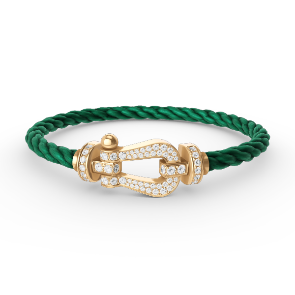 [Kleeblatt Schmuck]FORCE GROSSES HUFEISEN VOLL BESETZTES DIAMANTARMREIF GOLD