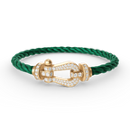 [Kleeblatt Schmuck]FORCE GROSSES HUFEISEN VOLL BESETZTES DIAMANTARMREIF GOLD