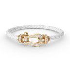 [Kleeblatt Schmuck]FORCE GROSSES HUFEISEN VOLL BESETZTES DIAMANTARMREIF GOLD