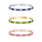 [Clover Jewelry]2026 PAVE GEMSTONE LOVE BRACELET 6.1MM 10 DIAMONDS
