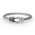[Clover Jewelry]FORCE LARGE HORSESHOE BLACK WHITE DIAMOND BRACELET SILVER