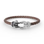 [Clover Jewelry]FORCE LARGE HORSESHOE BLACK WHITE DIAMOND BRACELET SILVER
