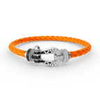 [Clover Jewelry]FORCE LARGE HORSESHOE BLACK WHITE DIAMOND BRACELET SILVER