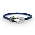 [Clover Jewelry]FORCE LARGE HORSESHOE BLACK WHITE DIAMOND BRACELET SILVER