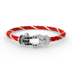 [Clover Jewelry]FORCE LARGE HORSESHOE BLACK WHITE DIAMOND BRACELET SILVER