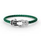 [Clover Jewelry]FORCE LARGE HORSESHOE BLACK WHITE DIAMOND BRACELET SILVER