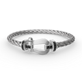 [Clover Jewelry]FORCE LARGE HORSESHOE BLACK DIAMOND BRACELET SILVER
