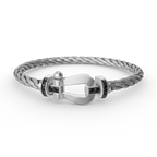 [Clover Jewelry]FORCE LARGE HORSESHOE BLACK DIAMOND BRACELET SILVER