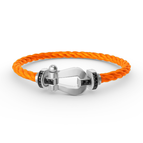 [Clover Jewelry]FORCE LARGE HORSESHOE BLACK DIAMOND BRACELET SILVER