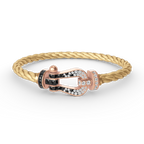 [Clover Jewelry]FORCE LARGE HORSESHOE BLACK WHITE DIAMOND BRACELET ROSE GOLD