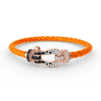 [Clover Jewelry]FORCE LARGE HORSESHOE BLACK WHITE DIAMOND BRACELET ROSE GOLD