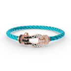 [Clover Jewelry]FORCE LARGE HORSESHOE BLACK WHITE DIAMOND BRACELET ROSE GOLD