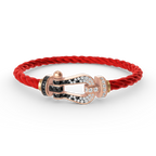 [Clover Jewelry]FORCE LARGE HORSESHOE BLACK WHITE DIAMOND BRACELET ROSE GOLD