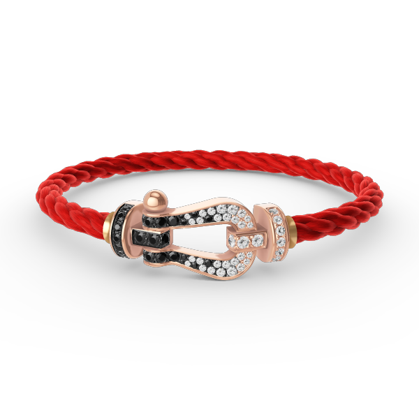 [Clover Jewelry]FORCE LARGE HORSESHOE BLACK WHITE DIAMOND BRACELET ROSE GOLD