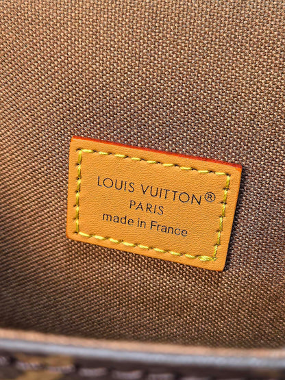 LV 25S MINI STEAMER 18 IN DARK BROWN CANVAS MONOGRAM GOLD HARDWARE