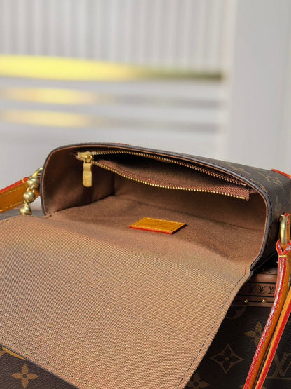 LV 25S MINI STEAMER 18 IN DARK BROWN CANVAS MONOGRAM GOLD HARDWARE