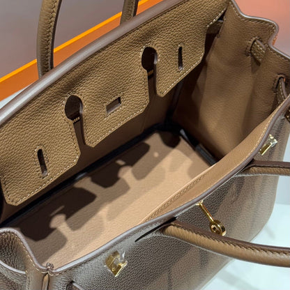 25S HERMES BIRKIN 25 IN DARK BROWN CALFSKIN GOLD HARDWARE