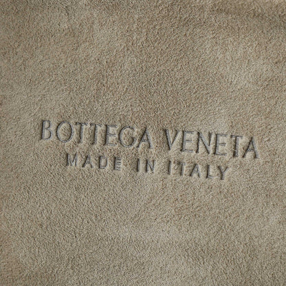 BOTTEGA VENETA 25S SMALL JODIE 36 IN MUTED TAUPE SUEDE GOLD HARDWARE