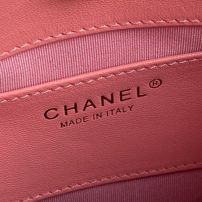 CRUISE DRAWSTRING BACKPACK 24 IN PINK LAMBSKIN GOLD-TONE METALLIC