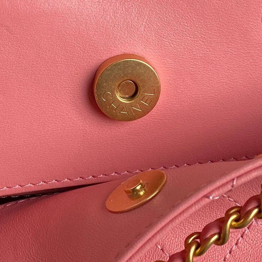 CRUISE DRAWSTRING BACKPACK 24 IN PINK LAMBSKIN GOLD-TONE METALLIC