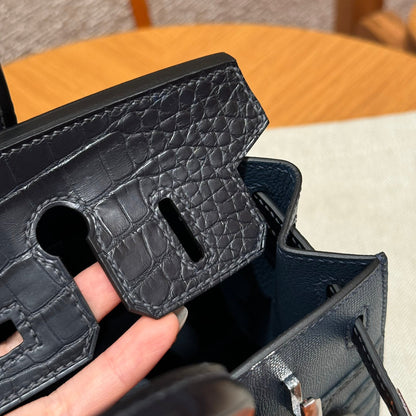 BIRKIN FAUBOURG TOUCH 20 IN NAVY BLUE CALFSKIN WITH SILVER HARDWARE (MADE-TO-ODER)