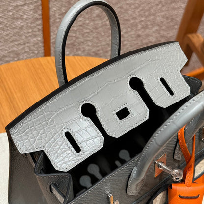 BIRKIN FAUBOURG TOUCH 20 IN DOVE GRAY CALFSKIN WITH SILVER HARDWARE (MADE-TO-ODER)