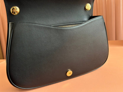 BLONDIE LARGE TOP HANDLE BAG 32 IN BLACK CALFSKIN
