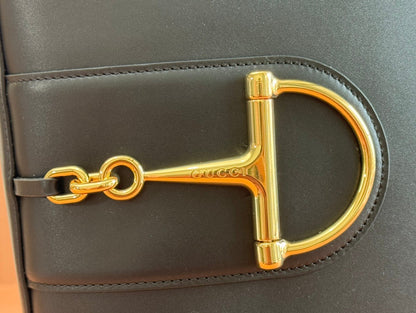 73 MEDIUM BUCKET BAG 27.5 IN BLACK SMOOTH CALFSKIN