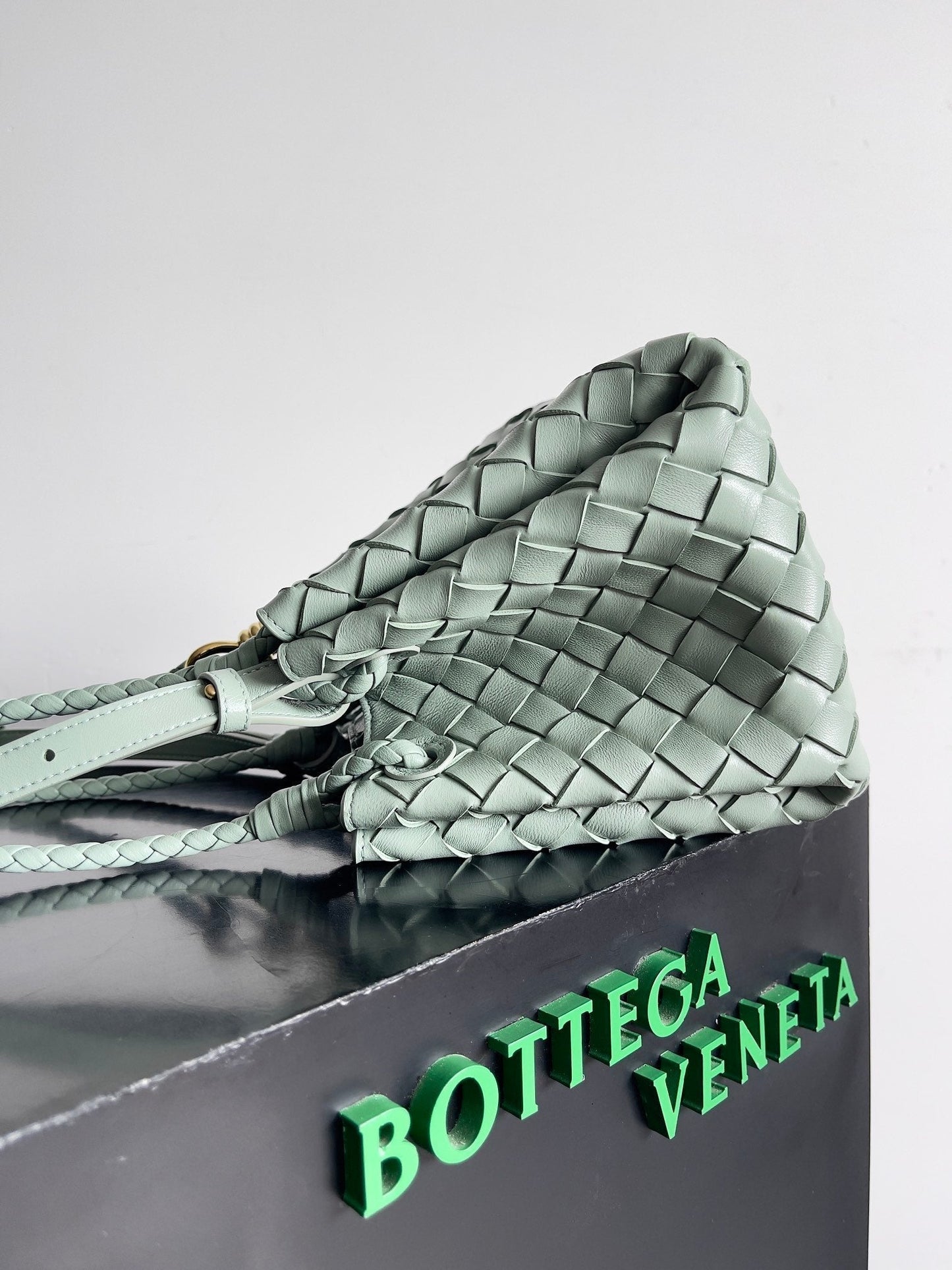 BV Small Parachute 21 Seafoam Lambskin Ghw