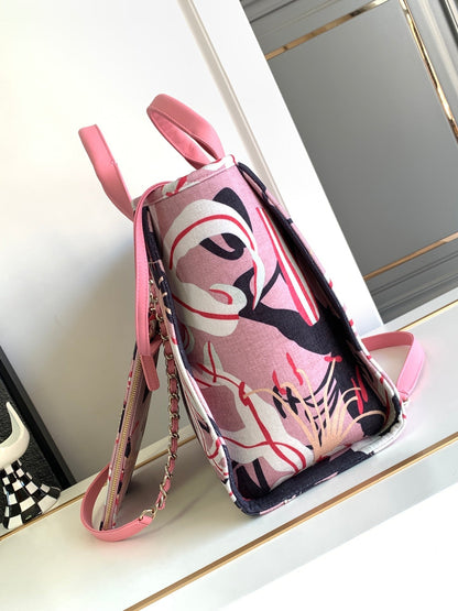 CC CLASSIC LARGE 38 TOTE IN LIGHT PINK MIX COLORFUL CANVAS