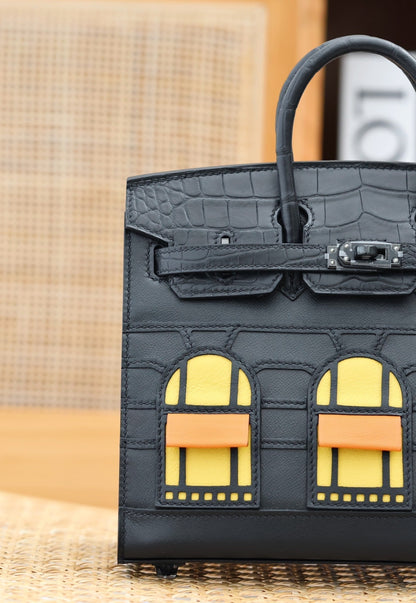 BIRKIN FAUBOURG TOUCH 20 IN BLACK CALFSKIN WITH SILVER HARDWARE (MADE-TO-ODER)