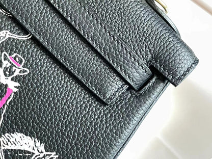 BIRKIN 25 BAG IN BLACK CALFSKIN WITH WHITE STICKER (MADE-TO-ODER)