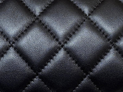 MEITO BOSTON MATELASSE CAVIAR SHOULDER HANDBAG 18 IN BLACK LAMBSKIN