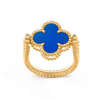 [Clover Jewelry]WENDEBARER BLAUER ACHATRING VON CLOVER
