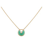 [Clover Jewelry]AMULETTE GOLD MALACHITE NECKLACE