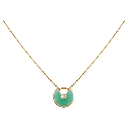 [Clover Jewelery]AMULETTE GOLD MALACHITE NECKLACE