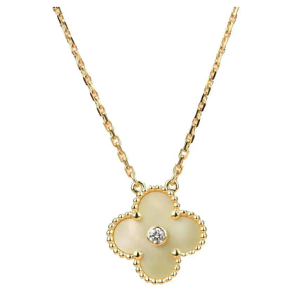 [Clover Jewelery]CLOVER 15MM DIAMOND GOLD MOTHER OF PEARL NECKLACE