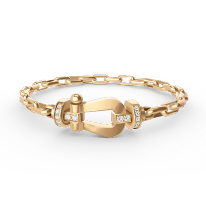 [Clover Jewelery]FORCE LARGE HORSESHOE CLASP  METAL BRACELET