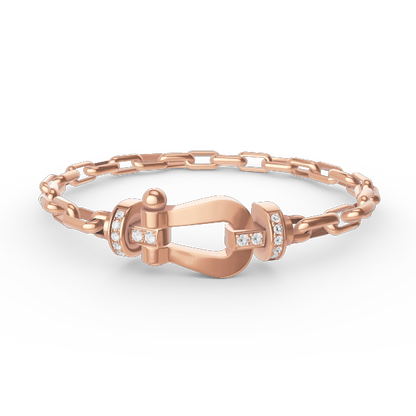[Clover Jewelery]FORCE LARGE HORSESHOE CLASP  METAL BRACELET