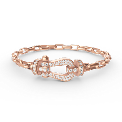 [Clover Jewelery]FORCE LARGE HORSESHOE CLASP  METAL BRACELET