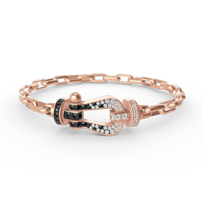 [Clover Jewelery]FORCE LARGE HORSESHOE CLASP  METAL BRACELET