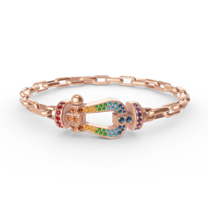 [Clover Jewelery]FORCE LARGE HORSESHOE CLASP  METAL BRACELET