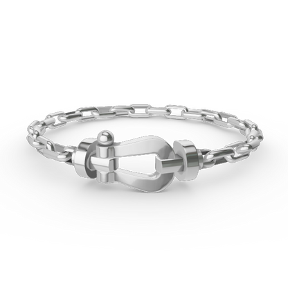 [Clover Jewelery]FORCE LARGE HORSESHOE CLASP  METAL BRACELET