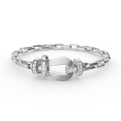 [Clover Jewelery]FORCE LARGE HORSESHOE CLASP  METAL BRACELET