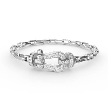 [Clover Jewelery]FORCE LARGE HORSESHOE CLASP  METAL BRACELET