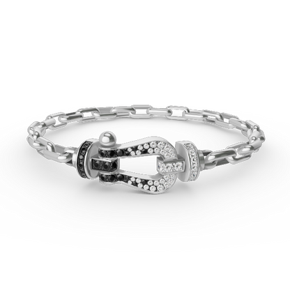 [Clover Jewelery]FORCE LARGE HORSESHOE CLASP  METAL BRACELET