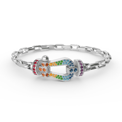 [Clover Jewelery]FORCE LARGE HORSESHOE CLASP  METAL BRACELET